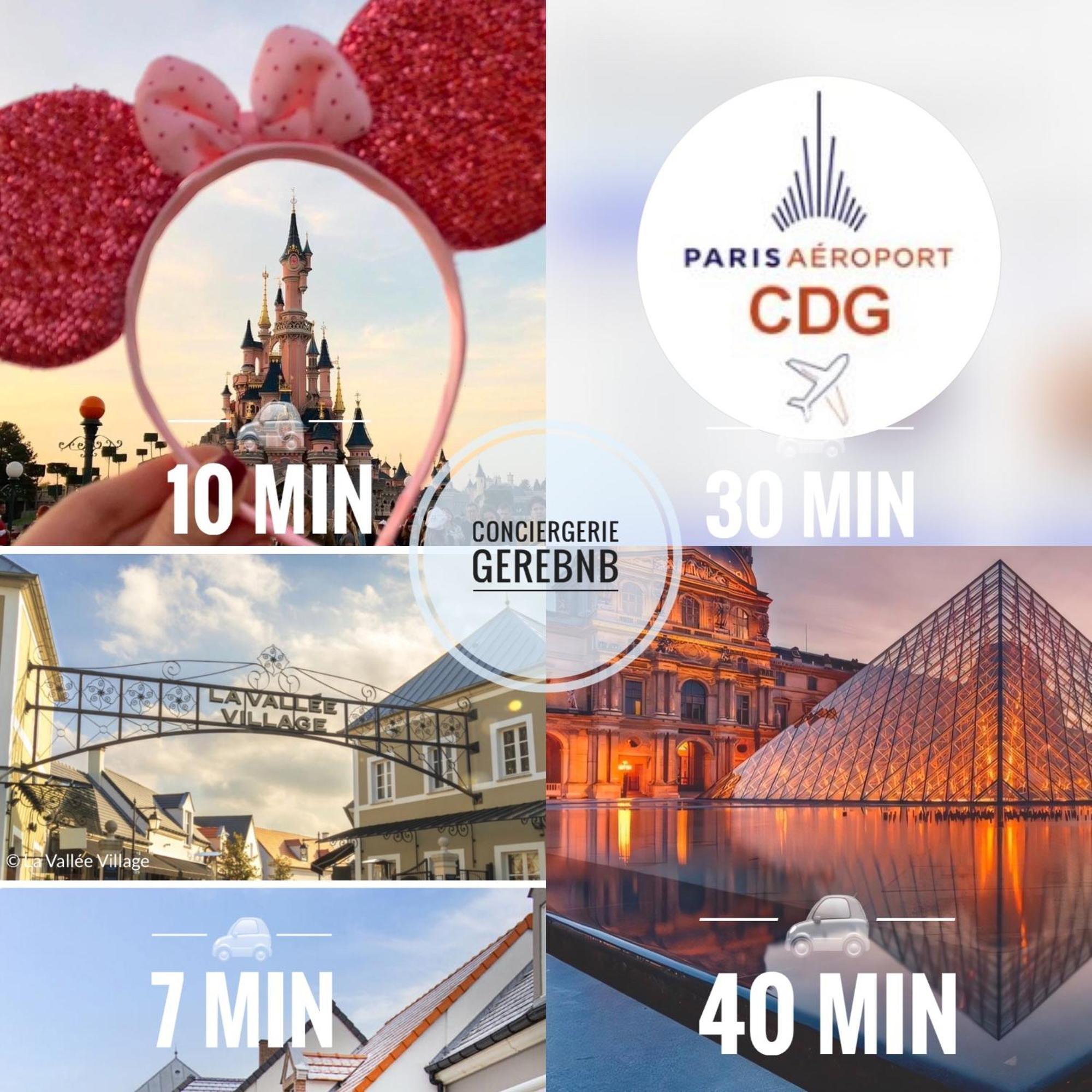 Duplex Moderne 8Per&3Ch&10 Min Disney&Parking Free Magny-le-Hongre Ngoại thất bức ảnh